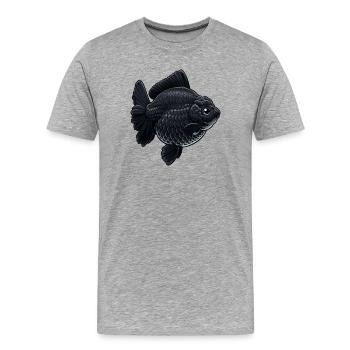 Poisson rouge Jumbo Jumbo du QG d’Oranda noir foncé - T-shirt bio Premium Homme - gris chiné - Devant - Damien (186cm)