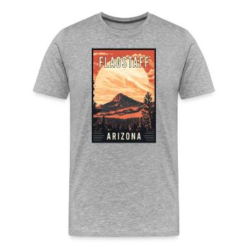 Erleben Sie die landschaftliche Schönheit von Flagstaff in Arizona - Männer Premium Bio T-Shirt - Grau meliert - Vorne - Damien (186cm)
