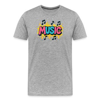 Bunte Musik Popmusik Noten - Männer Premium Bio T-Shirt - Grau meliert - Vorne - Damien (186cm)