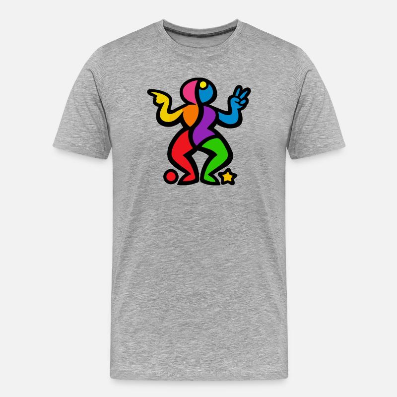 Bunte Tanzform - Männer Premium Bio T-Shirt - Grau meliert