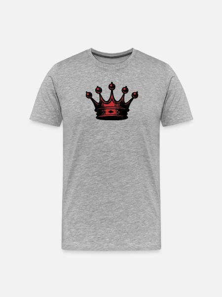 Rote Kronen-Silhouette - Männer Premium Bio T-Shirt - Grau meliert