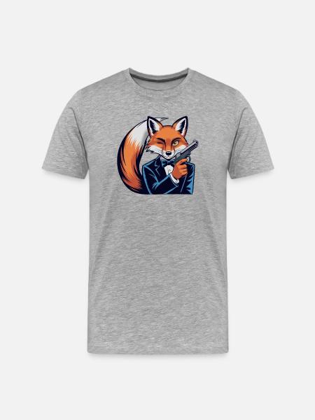 Fox Gentleman Pistol - Men's Premium Organic T-Shirt - heather grey