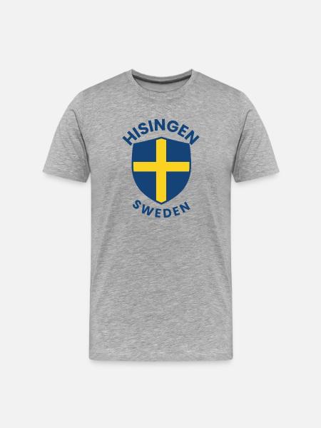 Hisingen Sweden Crest - Men's Premium Organic T-Shirt - heather grey