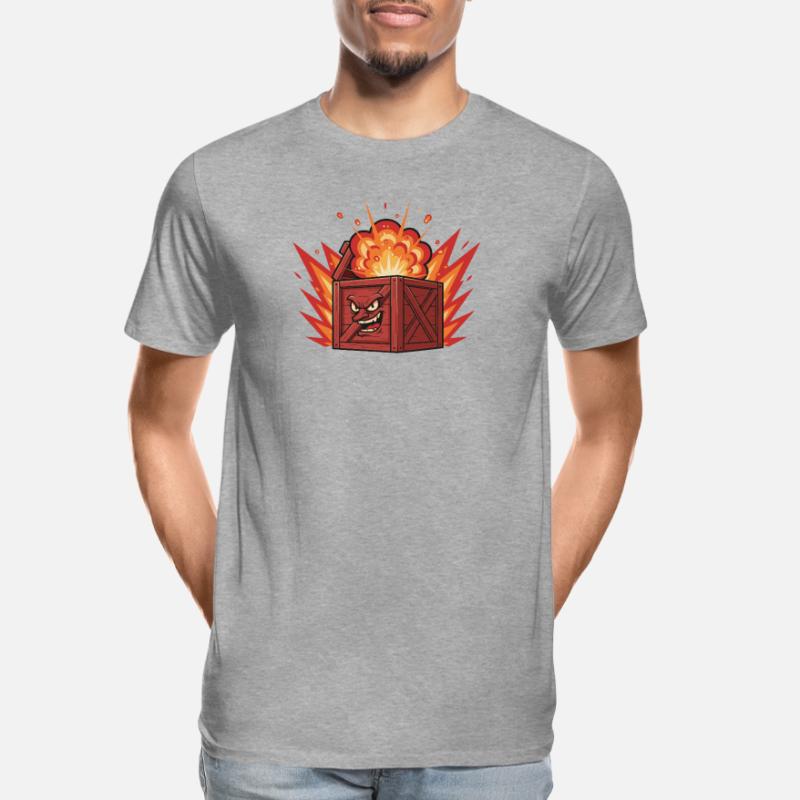 Exploding wooden box with a grim face Men's Premium Organic T-Shirt