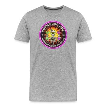 Verrücktes Onkel-Labor - Experimente & Ideen - Männer Premium Bio T-Shirt - Grau meliert - Vorne - Damien (186cm)