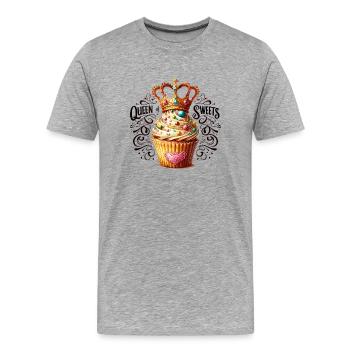 Königin der Süßigkeiten Cupcake - Männer Premium Bio T-Shirt - Grau meliert - Vorne - Damien (186cm)