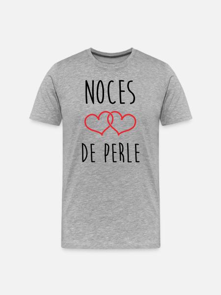 Pearl Wedding 30 Years - Men's Premium Organic T-Shirt - heather grey