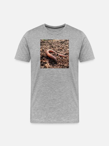 Earthworms in soil - Men's Premium Organic T-Shirt - heather grey