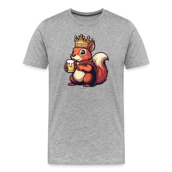 Roi de la Bière Écureuil - T-shirt bio Premium Homme - gris chiné - Devant - Damien (186cm)