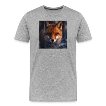 Reconnaissance de renard au crépuscule - T-shirt bio Premium Homme - gris chiné - Devant - Damien (186cm)