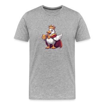 Roi de la Bière d’Oie - T-shirt bio Premium Homme - gris chiné - Devant - Damien (186cm)