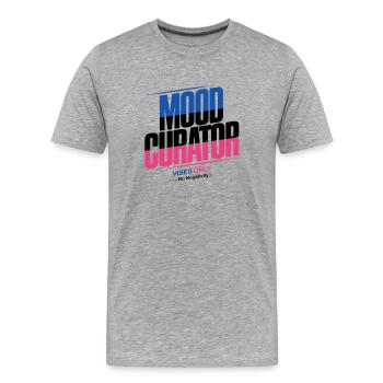 Mood Curator Vibes Only No Negativity Retro Design - Men's Premium Organic T-Shirt - heather grey - Front - Damien (186cm)