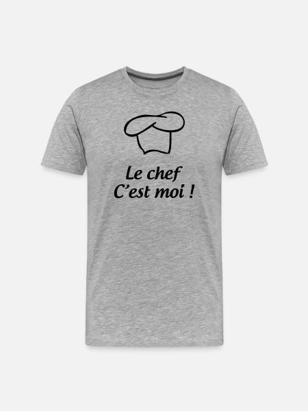 Le chef, c’est moi - cuisine - T-shirt bio Premium Homme - gris chiné