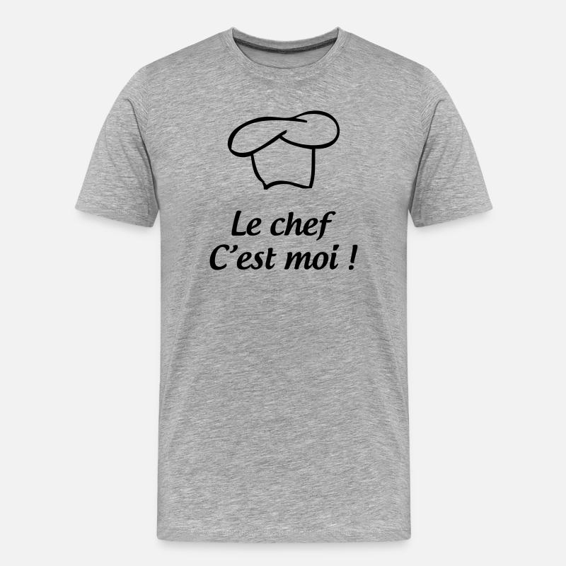 Der Koch bin ich – Küche - Männer Premium Bio T-Shirt - Grau meliert
