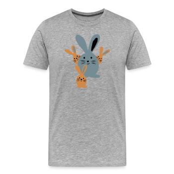 Ostern - Männer Premium Bio T-Shirt - Grau meliert - Vorne - Damien (186cm)