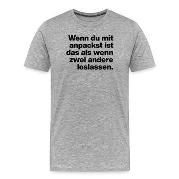 IF YOU LEND A HAND, TALENT-FREE, SARCASM, TRAINEE - Men's Premium Organic T-Shirt - heather grey - Front - Damien (186cm)