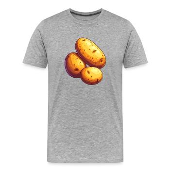 Pomme de terre - T-shirt bio Premium Homme - gris chiné - Devant - Damien (186cm)