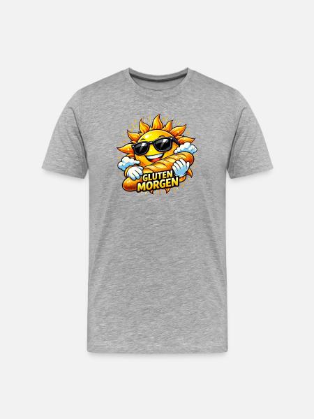 Sun with Bread - Gluten Morning! - Men's Premium Organic T-Shirt - heather grey