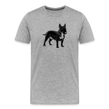 Bullterrier - Männer Premium Bio T-Shirt - Grau meliert - Vorne - Damien (186cm)