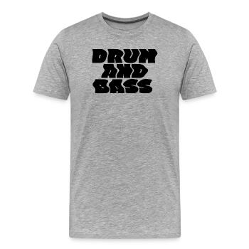 Logo Drum and Bass Audace et ondulé - T-shirt bio Premium Homme - gris chiné - Devant - Damien (186cm)