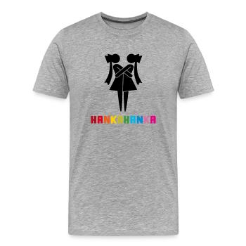 HANKAHANKA - T-shirt bio Premium Homme - gris chiné - Devant - Damien (186cm)