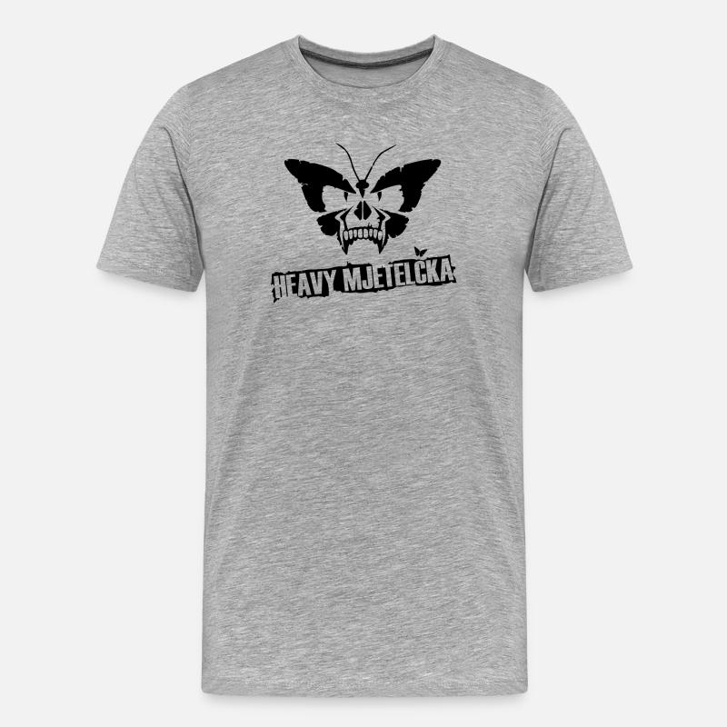 HEAVY MJETELČKA - Männer Premium Bio T-Shirt - Grau meliert