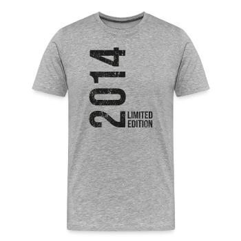 Décoration du 12e anniversaire 2014 12e anniversaire - T-shirt bio Premium Homme - gris chiné - Devant - Damien (186cm)