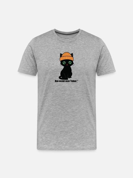 Black cap kitten. Sweet and Coll. - Men's Premium Organic T-Shirt - heather grey