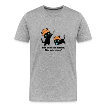 Katzen Duo am Spielen. Spaß. Einzigartig - Männer Premium Bio T-Shirt - Grau meliert - Vorne - Damien (186cm)