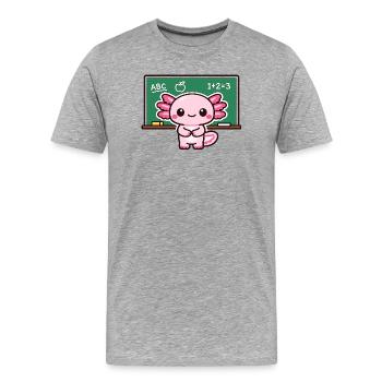 Kawaii debt revenge with chalk axolotl - Men's Premium Organic T-Shirt - heather grey - Front - Damien (186cm)