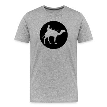 Promenade à chameaux - T-shirt bio Premium Homme - gris chiné - Devant - Damien (186cm)