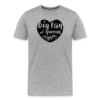 Grand fan des droits de l’homme - T-shirt bio Premium Homme - gris chiné - Devant - Damien (186cm)