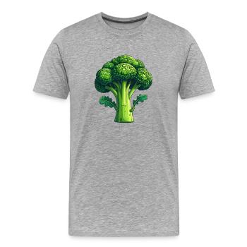 Brokkoli - Männer Premium Bio T-Shirt - Grau meliert - Vorne - Damien (186cm)