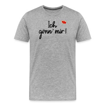 Lebensplan Genuss Gönnung - Männer Premium Bio T-Shirt - Grau meliert - Vorne - Damien (186cm)