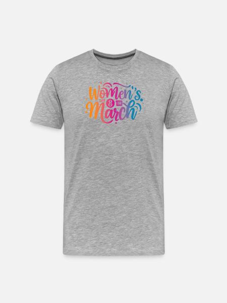 Women Day 8th March - Männer Premium Bio T-Shirt - Grau meliert