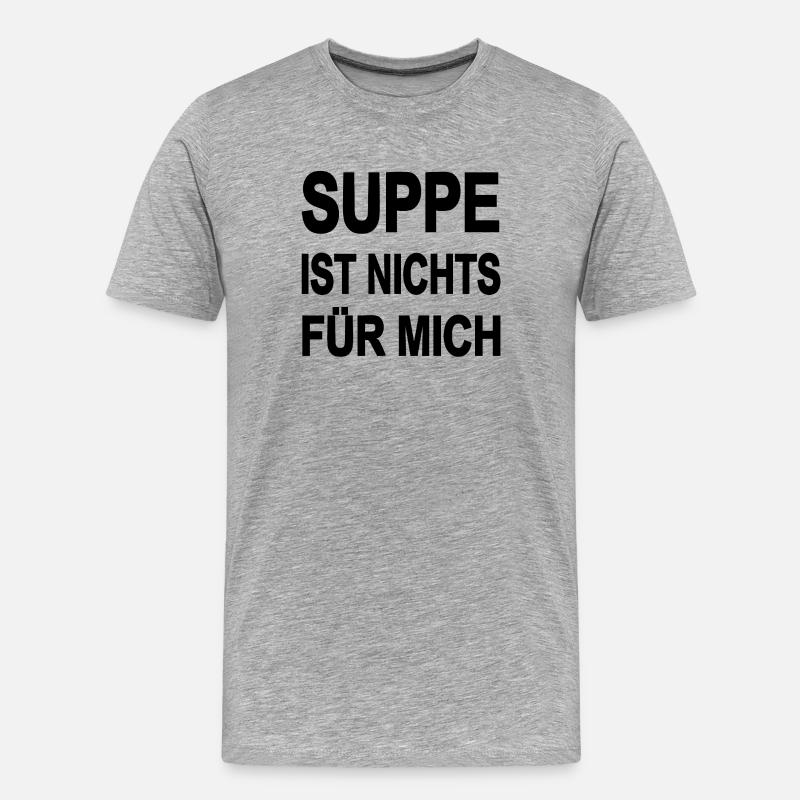 Suppe - Premium økologisk T-skjorte for menn - gråmelert