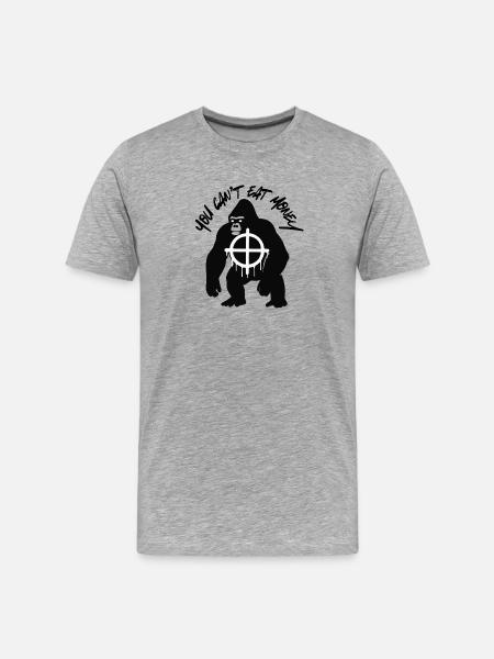 Human Eat Money Eat Gorilla - Men's Premium Organic T-Shirt - heather grey