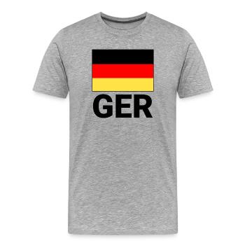 Deutschland Flagge mit GER-Abkürzung - Männer Premium Bio T-Shirt - Grau meliert - Vorne - Damien (186cm)