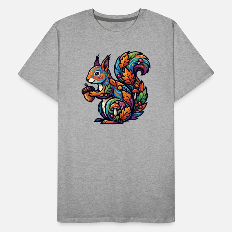 Buntes Eichhörnchen Herbstzauber Nuss Waldbewohner Männer Premium Bio T-Shirt