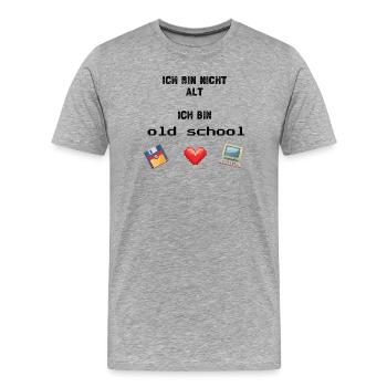Vieille école - T-shirt bio Premium Homme - gris chiné - Devant - Damien (186cm)