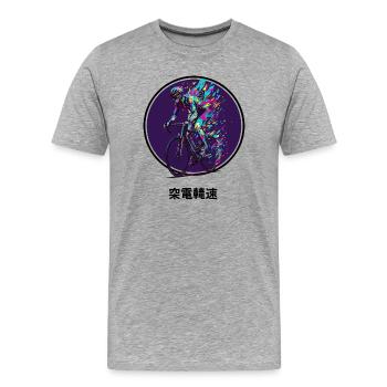 Vibrant Cyclist Burst - Männer Premium Bio T-Shirt - Grau meliert - Vorne - Damien (186cm)