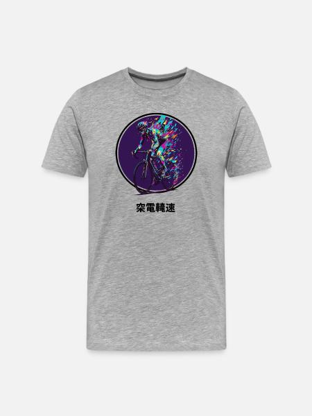 Vibrant Cyclist Burst - Men's Premium Organic T-Shirt - heather grey