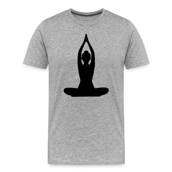 Yoga Forms Silhouettes Black - Men's Premium Organic T-Shirt - heather grey - Front - Damien (186cm)