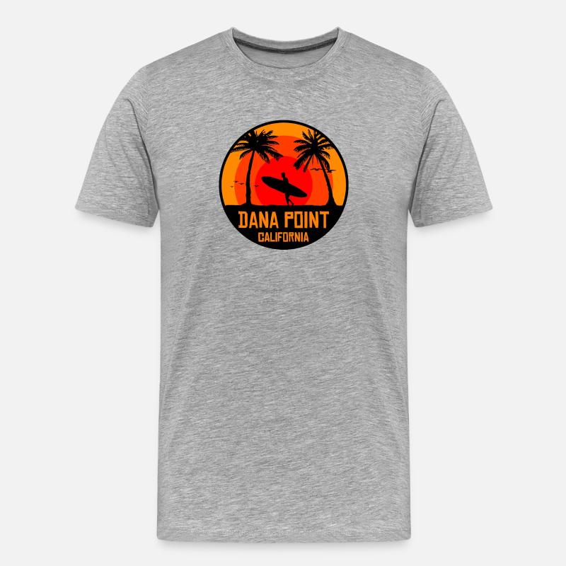 Dana Point Surf Sonnenuntergang - Männer Premium Bio T-Shirt - Grau meliert