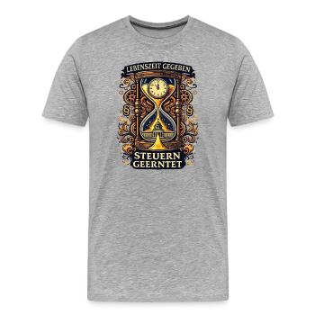 Lebenszeit Gegeben Steuern Geerntet - Männer Premium Bio T-Shirt - Grau meliert - Vorne - Damien (186cm)