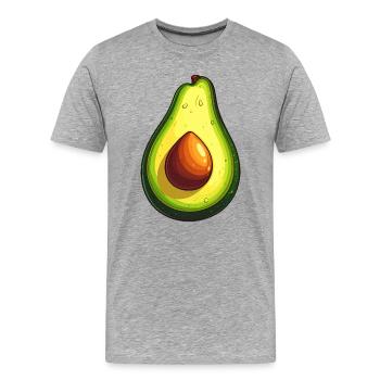 Avocado - Männer Premium Bio T-Shirt - Grau meliert - Vorne - Damien (186cm)