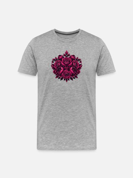 Pink flower mandala - Men's Premium Organic T-Shirt - heather grey
