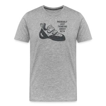 Beta Thought Sneaker Tee - Männer Premium Bio T-Shirt - Grau meliert - Vorne - Damien (186cm)
