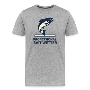 Pro Bait Wetter - Men's Premium Organic T-Shirt - heather grey - Front - Damien (186cm)