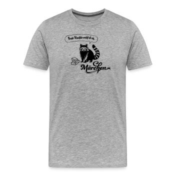 Bruder Waschbär - Männer Premium Bio T-Shirt - Grau meliert - Vorne - Damien (186cm)
